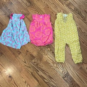 Lot of 3 Baby Girl Rompers. All Size 24 Months. Excellent Condition.